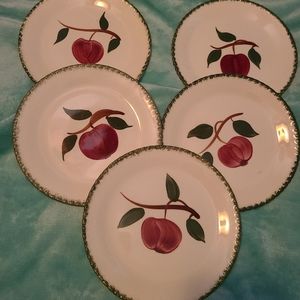 Quaker Apple Blue Ridge Pottery Bread Plates